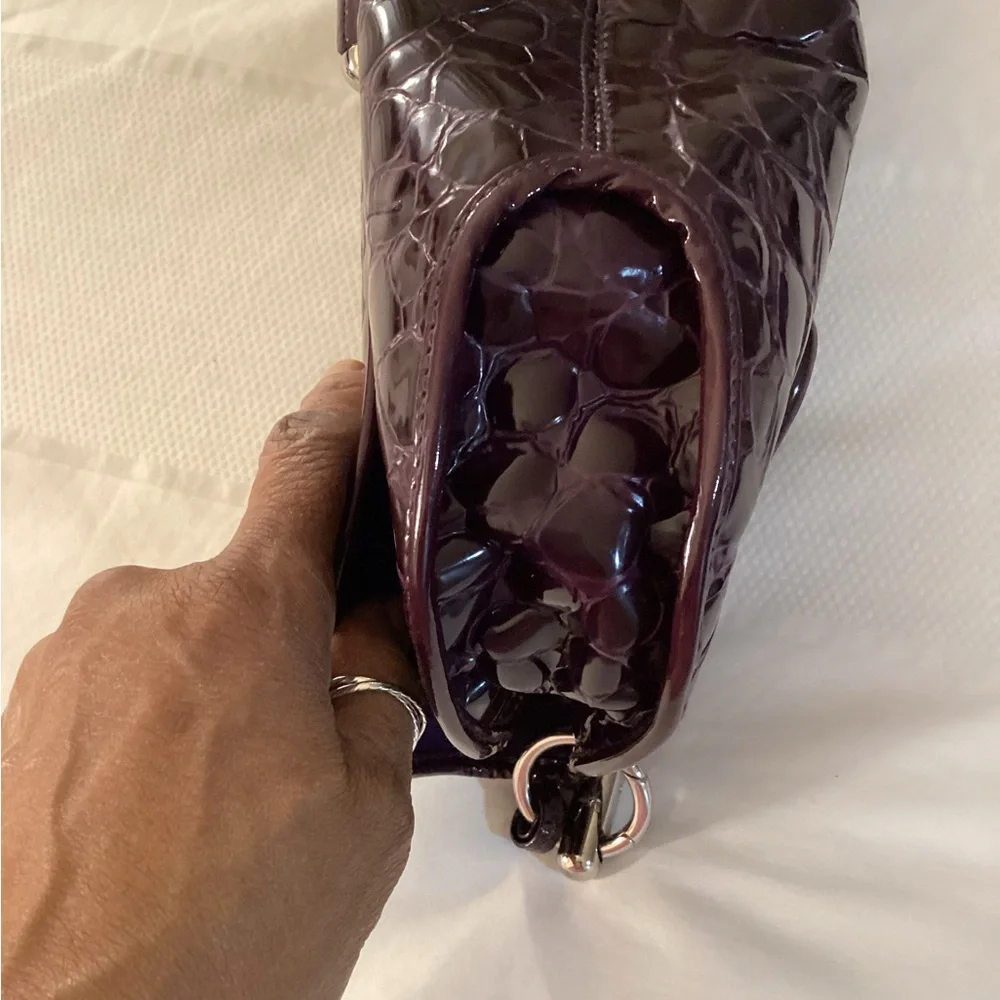 Christian Dior Dior Purple Crocodile Embossed Patent Clutch - Picture 10 of 15